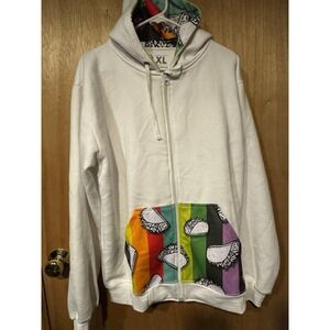 Taco Bell Hoodie XL White Cotton Logo Zip Unisex